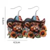 oly-e36bfffc55f28ea0c129520c545ebfc7 Wholesale Retro Multicolor Acrylic Cattle Print Drop Earrings For Women With 304 Stainless Steel Ear Pins