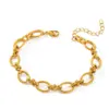 oly-e36c27b121455fc372392a222bcc2aa2 Wholesale Luxurious Fashion 18K Gold Plated Stainless Steel Knotted Geometric Chain Bracelet Casual Elegant Women's Style Classic Design
