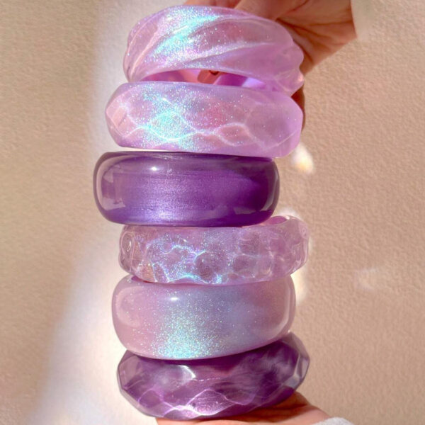 oly-e36dd1076aecf568ee2c43964cd0b616 Wholesale Purple Colorful Resin Bracelet Irregular Simple Geometric Opaque Resin Bracelet