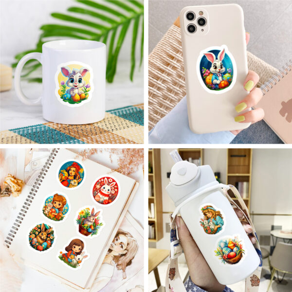 oly-e37133e746c7197277e71cd3fe08f568 Wholesale 50 pieces Easter Bunny selling personalized DIY party Carnival holiday stickers