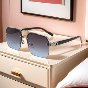 Wholesale Boys' Driving Sunglasses, Big Face, Slimming, Anti-Uv Driving Glasses, High-End Half-Frame Sunglasses