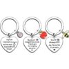 oly-e38891be55f0e4964915b060c23160f9 Wholesale Selling Apple Bee Pink Diamond Gift for Relatives and Friends Thanksgiving Gift Peach Heart Stainless Steel Keychain