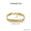 Wholesale Geometric Simple Style Men's Bracelet In 304 Stainless Steel With 18K Real Gold Plated PVD Coating 0.03µm