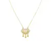 Wholesale Geometric Inlay Pendant Necklace For Women In Copper With 18K Real Gold Plated Water Plating And Artificial Rhinestones On Cable Chain