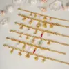 Wholesale PVD Coated Real Gold Plated 18K Gold Starfish Conch Shell 304 Stainless Steel Hawaiian Lady Beach Waterproof Non Tarnish 304 Stainless Steel Lobster Trigger Clasp Closure Bracelets