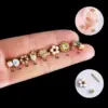 Wholesale 1 Piece Ear Cartilage Rings & Studs Fashion Devil'S Eye Flower 316L Stainless Steel Copper Inlaid Zircon