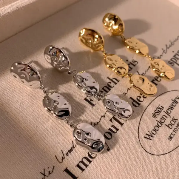 Wholesale PVD Coated Real Gold Plated 16K White Plating Solid Color 304 Stainless Steel IG Style Modern Classic Waterproof Non Tarnish Drop Earrings
