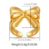 Wholesale Jewelry Lady Classic Style Shiny Bow Knot Copper Pearl Copper 18K Gold Plated Big Bow Pearl Bowknot Adjustable Ring Open Rings Rings