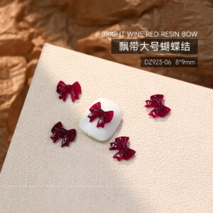 [glossy style] burgundy ribbon large bow