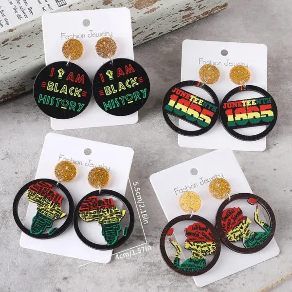 Wholesale Retro Round Multicolor Acrylic Stud Earrings With 304 Stainless Steel Posts For Women