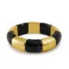 Wholesale Black Acrylic Bracelet Irregular Pattern Handmade Beaded Large Wide Jewelry Style - Nihaojewelry