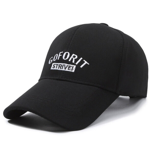 oly-e3fd0230c6d779420a90f2bd5d62ca1b Wholesale Style Hat Trendy Men's Staircase Cloth Long Brim Hard Top Embroidered Letter Baseball Cap Four Seasons Sunshade Cap for Women