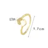 Wholesale French Style 18K Gold Plated Copper Rhinestone Heart-Shaped Handmade Ring For Women Valentine's Day