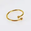 Wholesale 304 Stainless Steel Solid Color Ion Plating (IP) 18K Real Gold Plated Simple Style Classic Style Waterproof Non Tarnish Inlay Gold Open Rings