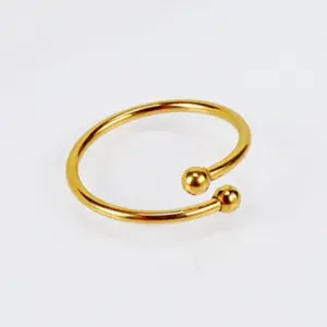Wholesale 304 Stainless Steel Solid Color Ion Plating (IP) 18K Real Gold Plated Simple Style Classic Style Waterproof Non Tarnish Inlay Gold Open Rings