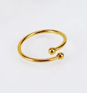 Wholesale 304 Stainless Steel Solid Color Ion Plating (IP) 18K Real Gold Plated Simple Style Classic Style Waterproof Non Tarnish Inlay Gold Open Rings