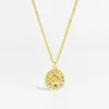 Wholesale Light Luxury Style 18K Gold Plated Zircon Texture Cross Pendant Necklace Retro Versatile Daily Classic Collarbone Chain