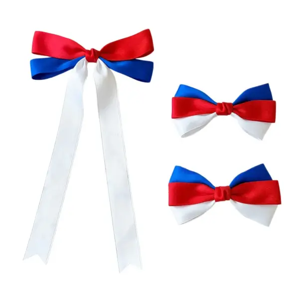 Wholesale Commute Style Bow Tie Hairpin For Women In Red Cloth, Perfect Hair Accessory For Independence Day