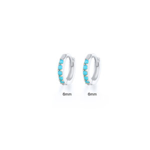White Gold-Turquoise 6mm