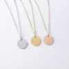 Wholesale PVD Coated 18K Gold Real Gold Plated Round Stainless Steel Simple Style Waterproof Non Tarnish 304 Stainless Steel Pendant Necklace