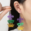 oly-e44af3c83977949694db5689744e79bb Wholesale Carnival Lobster Mask Crown Tri-color Acrylic Earrings Women's Earrings