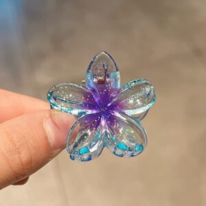 32#Transparent glitter chick egg flower clip-purple