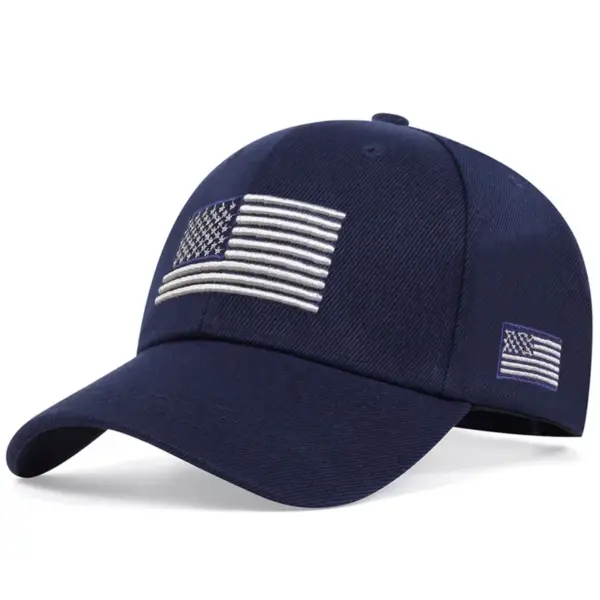 Wholesale American Flag Sport Outdoor Women's Baseball Cap With Curved Brim, Polyester Material And Embroidery Craft