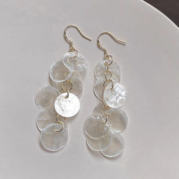 oly-e46c5421d8bfe953bca1dd026316ce6f Wholesale Holiday Style Long Tassel Shell Earrings Summer Seaside Elegant Niche All-match Earrings High-end Exaggerated Earrings