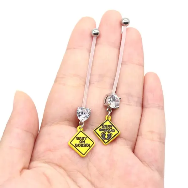 Wholesale 1 Piece Belly Rings Simple Style Heart Shape Arylic Plating Inlay Zircon