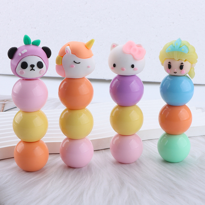 Wholesale Cartoon Doll Multicolor Highlighter Mini small size Color Pen Marker Cute Super Cute Marker Student Stationery