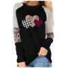 Wholesale spring women's clothing Valentine's Day long sleeve stitching casual T-shirt round neck loose top
