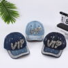 Wholesale Travel Letters Denim Diamond Hat