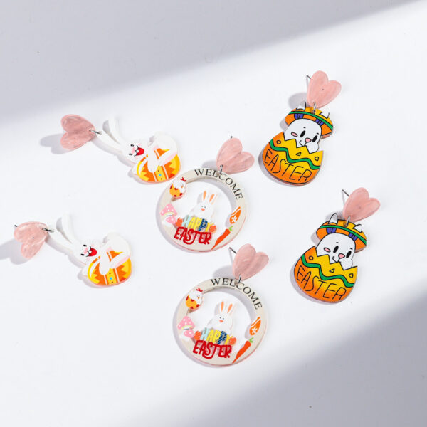 oly-e492ac8e03bd7e4803012b5ccce4efbc Wholesale Carnival Cartoon Rabbit Earrings Easter Animal Party Festival Cute Rabbit Acrylic Earrings
