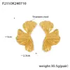 Wholesale PVD Coated Real Gold Plated 18K Gold Petal 304 Stainless Steel Simple Style Waterproof Non Tarnish Ear Studs