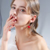 Wholesale 925 Silver Needle Red Love Temperament Fashion Earrings Valentine's Day Gift for Girlfriend
