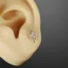 oly-e4bbb59f9e4095c35ae3bbf8d856f138 Wholesale Fashion Leaf Butterfly Titanium Steel Plating Inlay Zircon Ear Studs 1 Piece