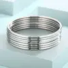 Wholesale 304 Stainless Steel Solid Color Electroplating 18k Gold Plating Formal Waterproof Non Tarnish Bangle