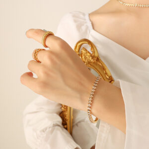 E314-Champagne Zircon Bracelet -17cm