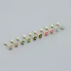 Wholesale 925 Sterling Silver Turquoise Rhinestones Flower Ear Studs