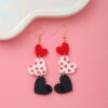 Wholesale Valentine's Day love acrylic sequin earrings peach heart sweet personality high sense earrings women