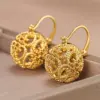 Wholesale Three-dimensional Geometric Drop Earrings For Women In Copper With KC Golden Plated Water Plating And 0.03µm Thickness