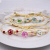 oly-e4eab5a9d9a9e4bc4e9e5a2912868458 Wholesale Handmade Linen and Cotton Braided Bracelets for Girls, Colorful Dried Flowers, Tree of Life Bracelets, Bohemian Style Jewelry