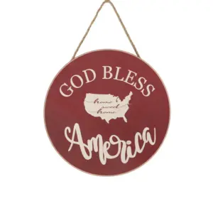 Round Independence Day Hanging Sign J
