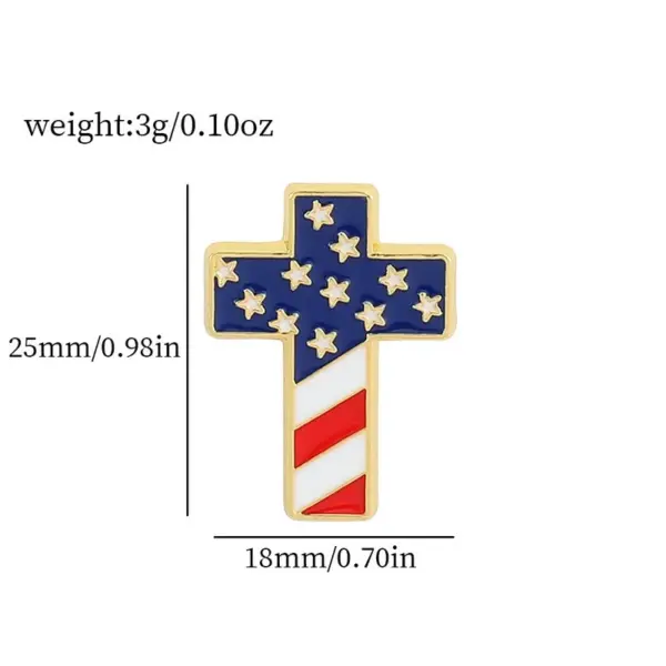 Wholesale Independence Day American Flag Brooch Statue Of Liberty Oil Dripping Creative Bag Clothing Alloy Love Collar Pin Jewelry
