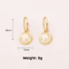 Wholesale Fashion Double-Sided Pearl Earrings For Women, Micro-Inlaid Zircon Tea Rose Design, Versatile Geometric Pattern, Gold-Plated 925 Sterling Silver Copper Dangle Earrings