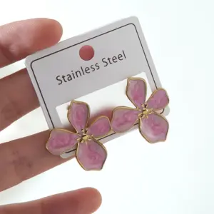 FYD6125EH-pink-flower Earrings