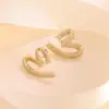 Wholesale Heart Shape Electroplated Copper Earrings For Women With Zircon Inlay And Water Plating Process