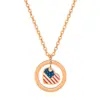 Wholesale Jewelry Ethnic Style Simple Style Heart Shape American Flag Titanium Steel Plating Pendant Necklace