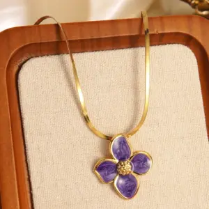 Multicolor-Golden Yellow / One Size / FYD6111-Purple Necklace