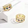 Wholesale 18K Real Gold Plated Vacuum Electroplating Furnace Oil Drop 304 Stainless Steel Ring Vintage Non-Fading Niche Light Luxury Women's Open Ring